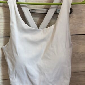White Sleeveless Top with Cross Back